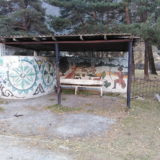 There are two types of bus stop decoration. The first is a Soviet style and the second "Oriental" (on the picture).