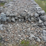 The dry stone wall construction detail.