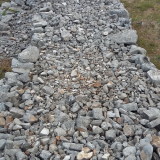 The dry stone wall construction detail.